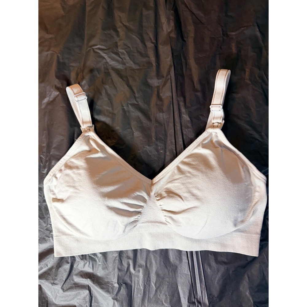HOFISH Seamless Maternity Nursing Bra Gray Wireless Breastfeeding Size XL